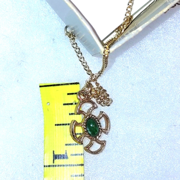 Avon Jade Green Baroness Celtic Cross Pendant - Picture 5 of 7